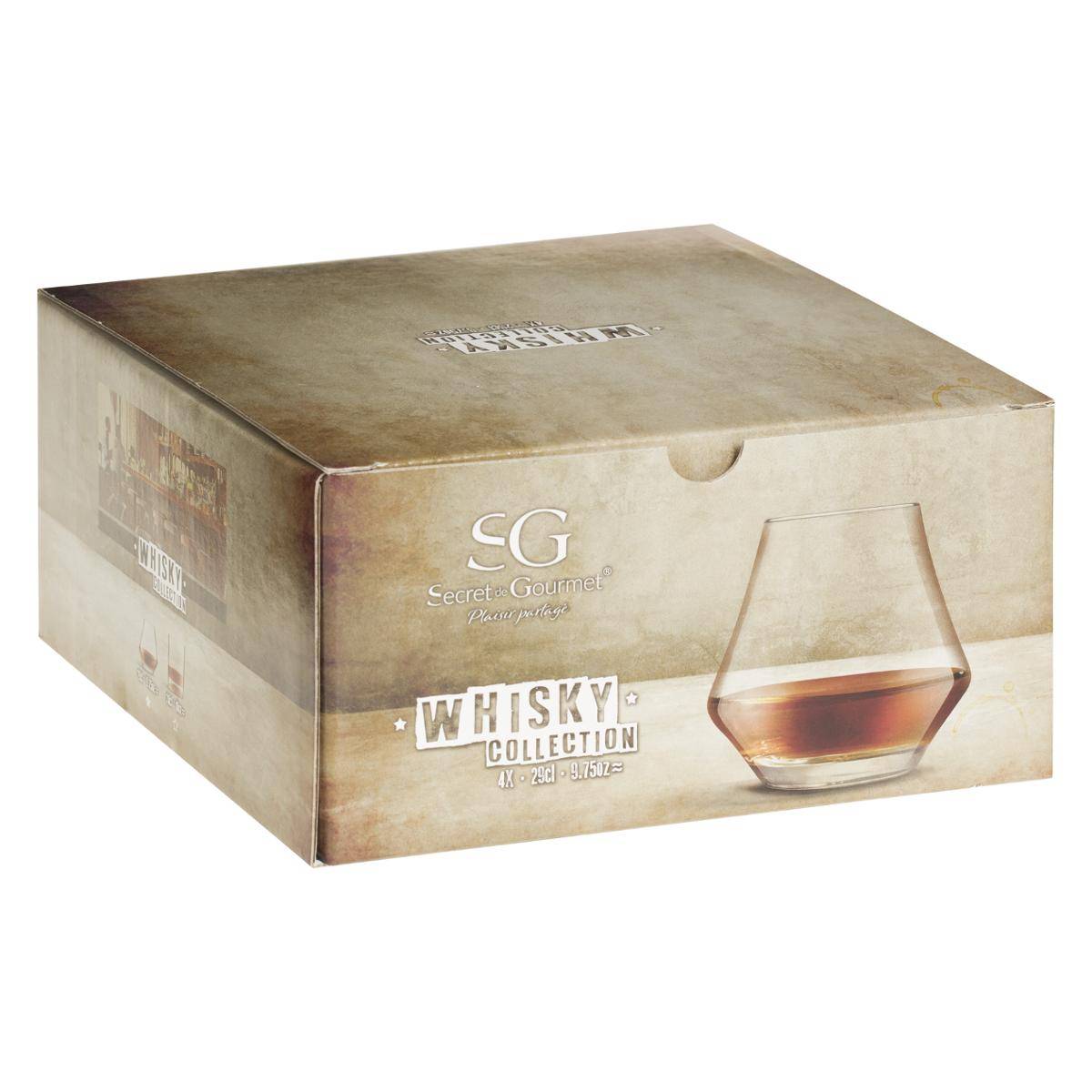 Lot de 4 verres bas en verre 29 cl AROME transparent, SECRET DE GOURMET
