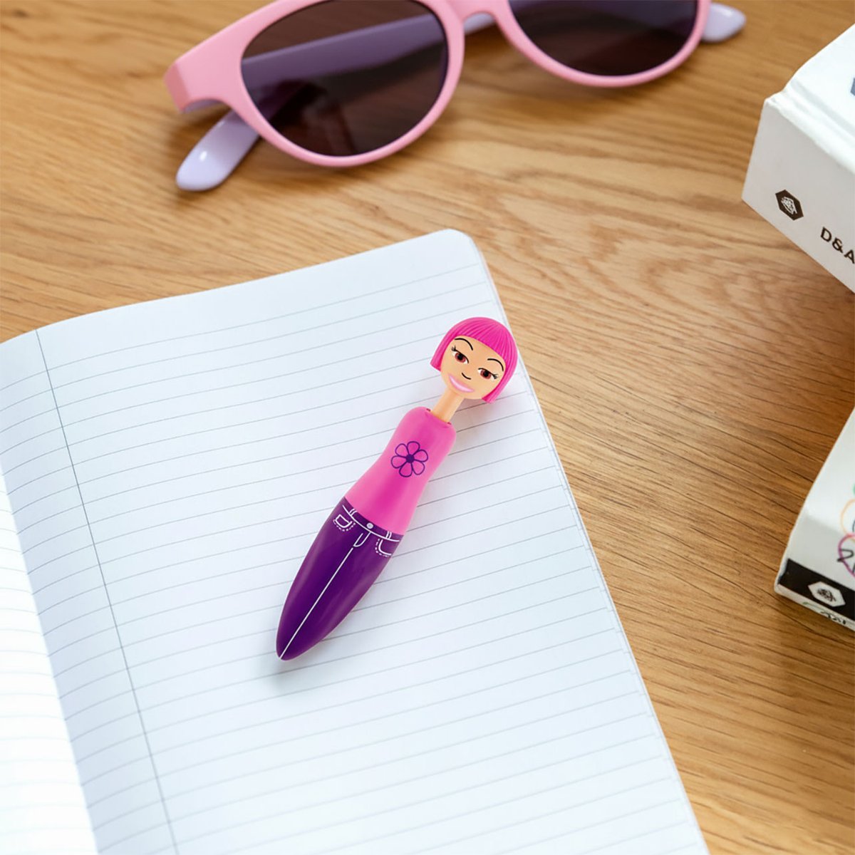 Stylo rétractable  Fashion Girl Pen rose, PYLONES