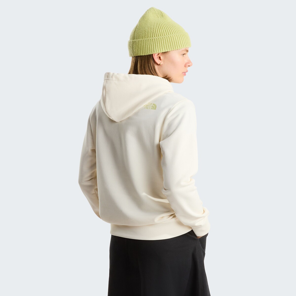 Sweat à capuche avec logo brodé ecru, THE NORTH FACE