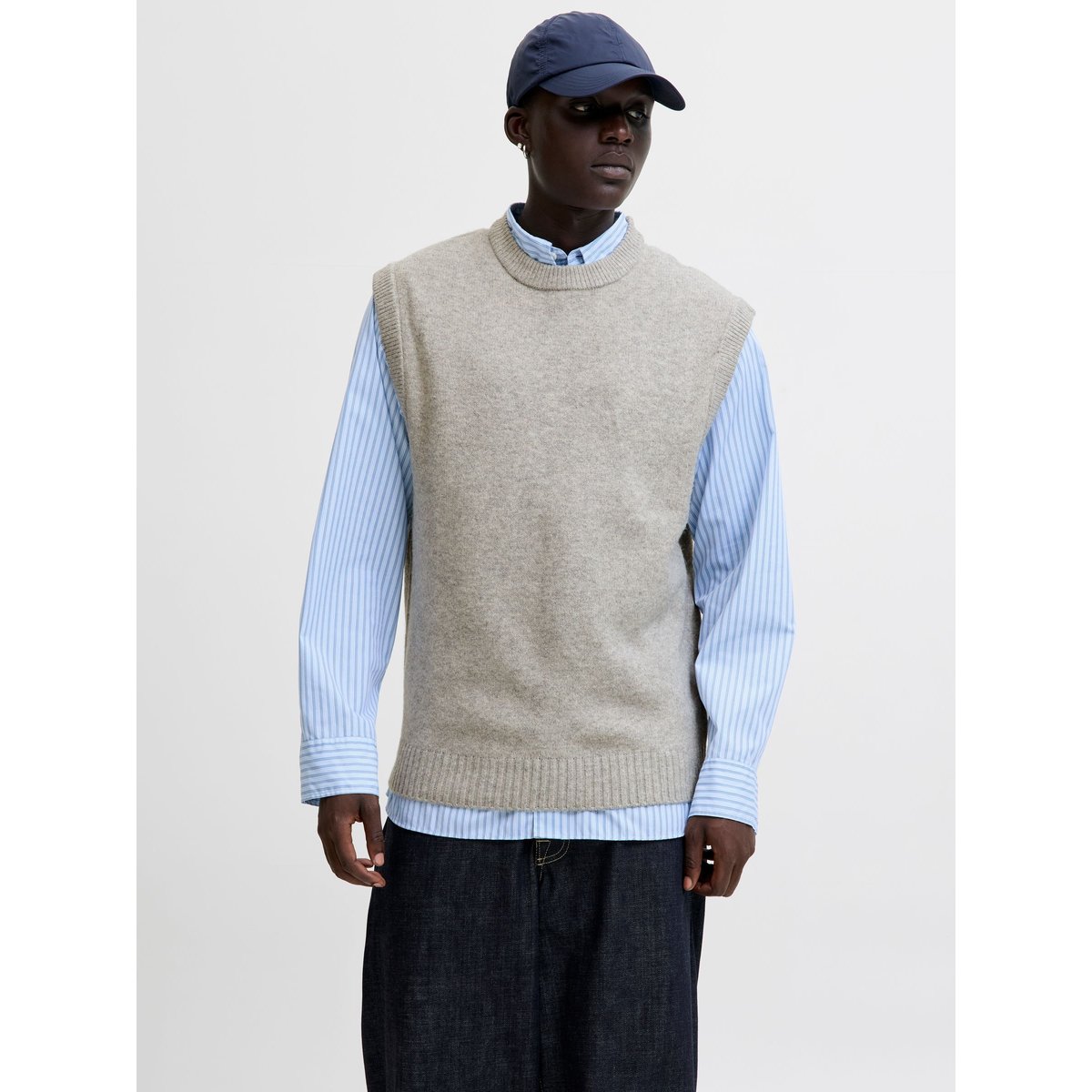 Gilet grise - light grey melange, JACK & JONES