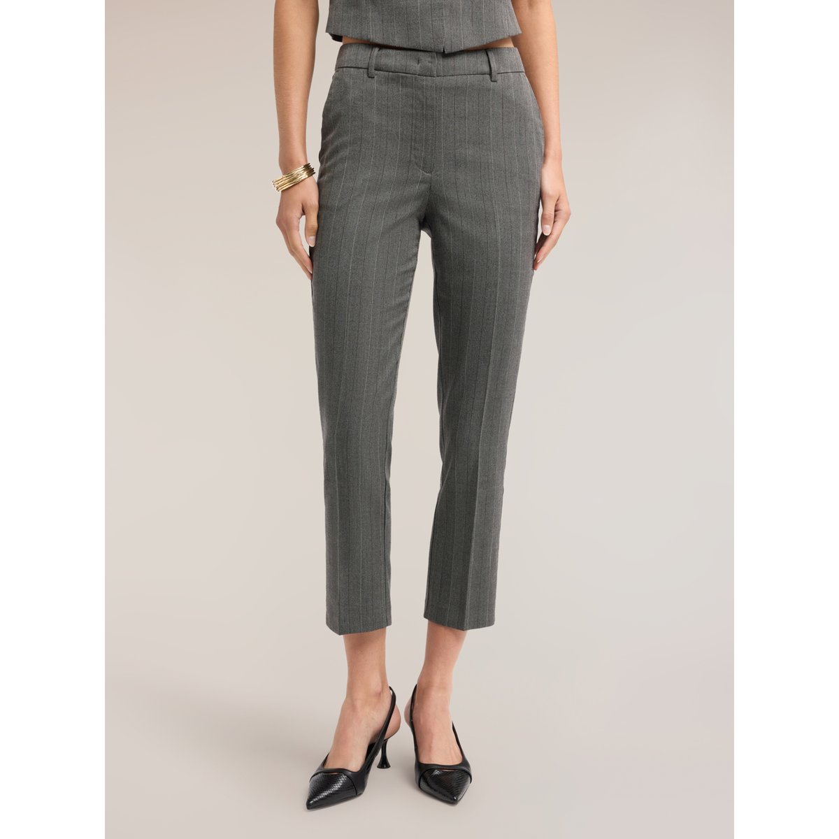 Pantalon slim à rayures gris, MOTIVI
