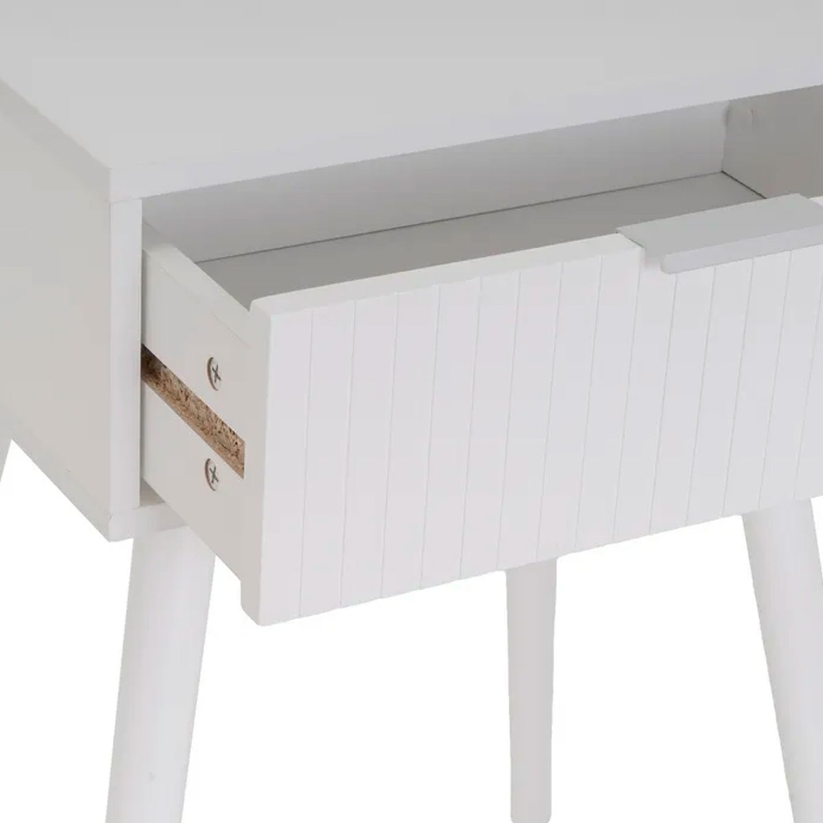 Table de chevet 1 tiroir bois blanc 45x35x59cm blanc, WADIGA