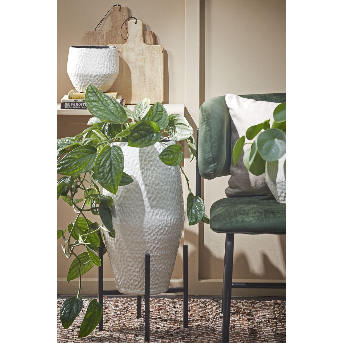 Support pour plantes H25 cm ASCOT noir, MICA DECORATIONS