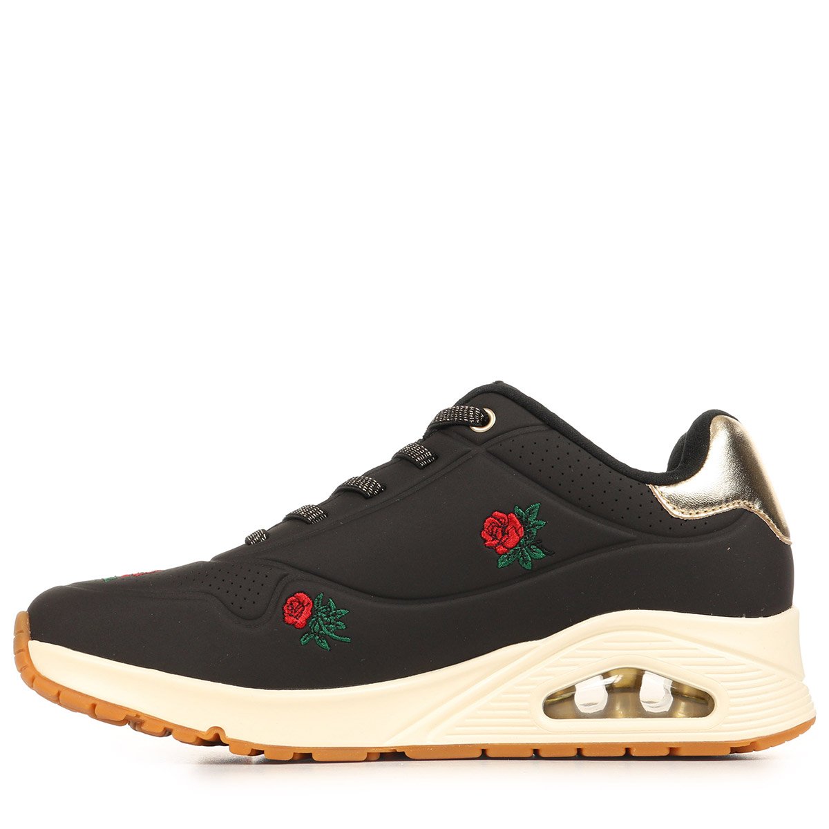 Baskets UNO CHAMPAGNE & ROSES black red, SKECHERS