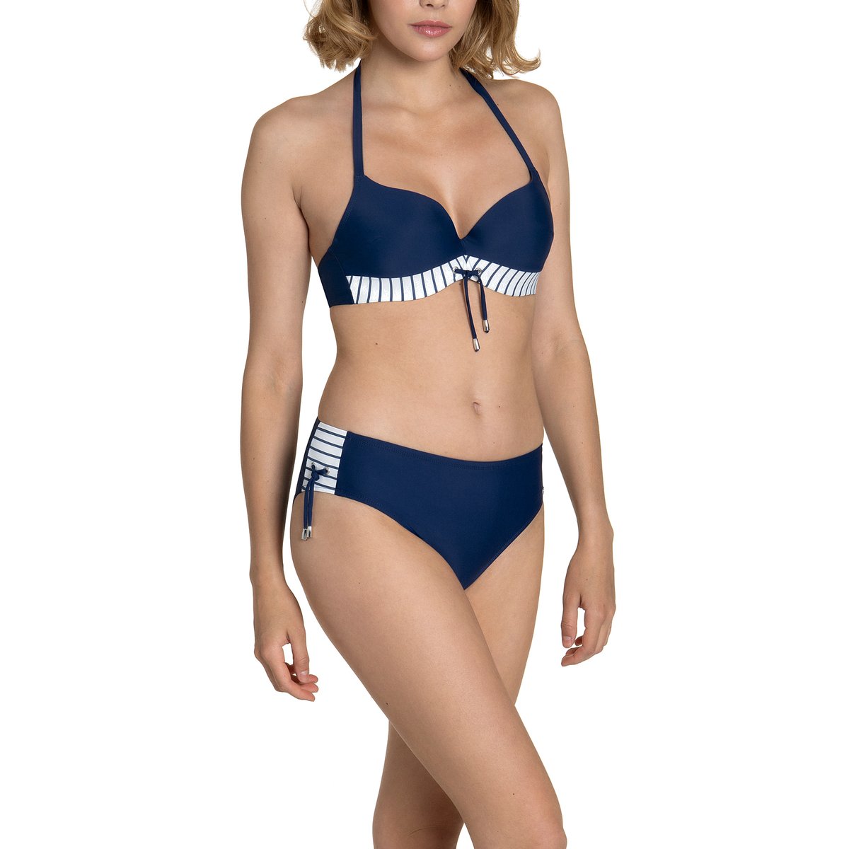 Haut maillot de bain préformé multipositions Puerto Rico bleu marine, LISCA