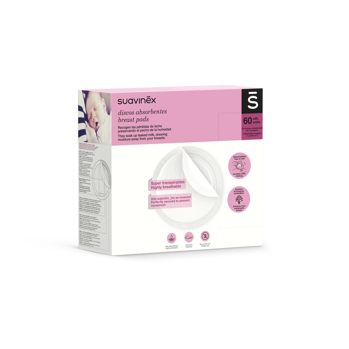 Coussinets d'allaitement jetables blanc, SUAVINEX