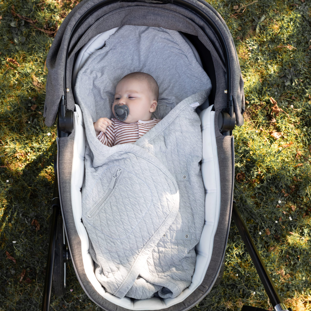 Nid d'ange bébé poussette et siège auto été - Matelassé léger mix grey, BEMINI