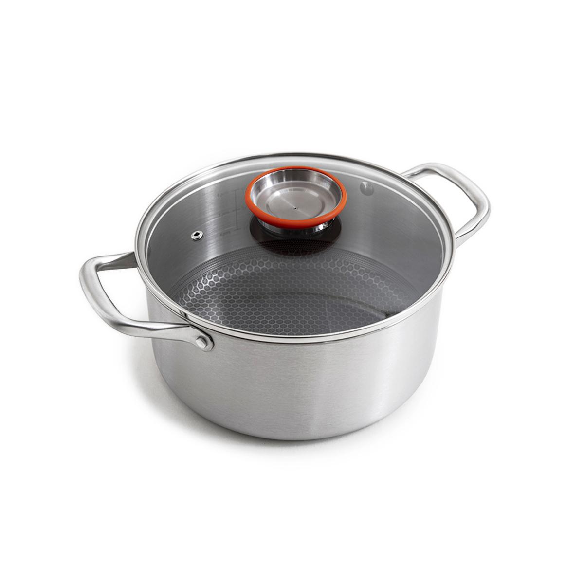 Marmite 24cm triplex avec couvercle - "BlackSteel" couleur unique, LAGUIOLE CUISSON