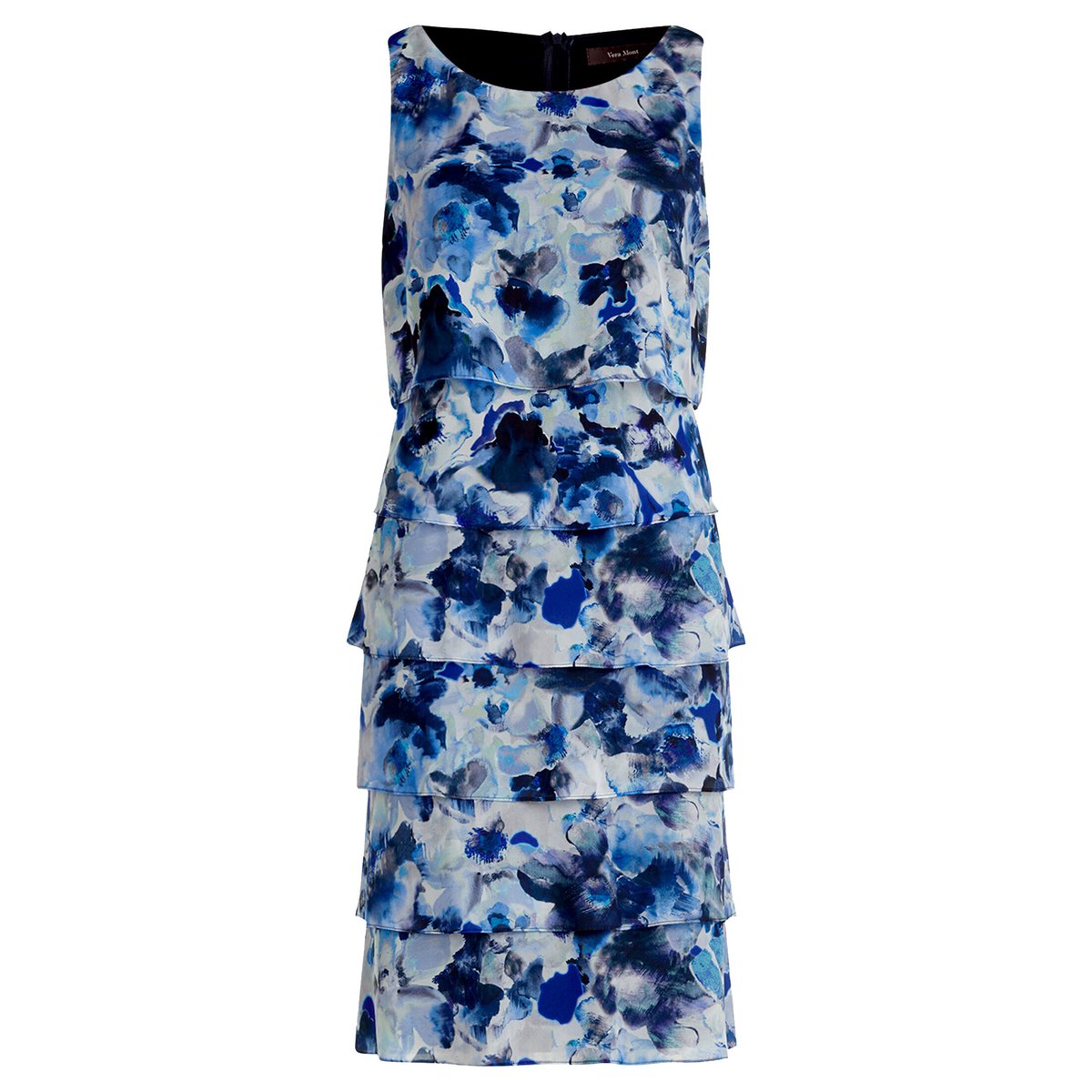 Robe de cocktail à volant bleu foncé/bleu, VERA MONT