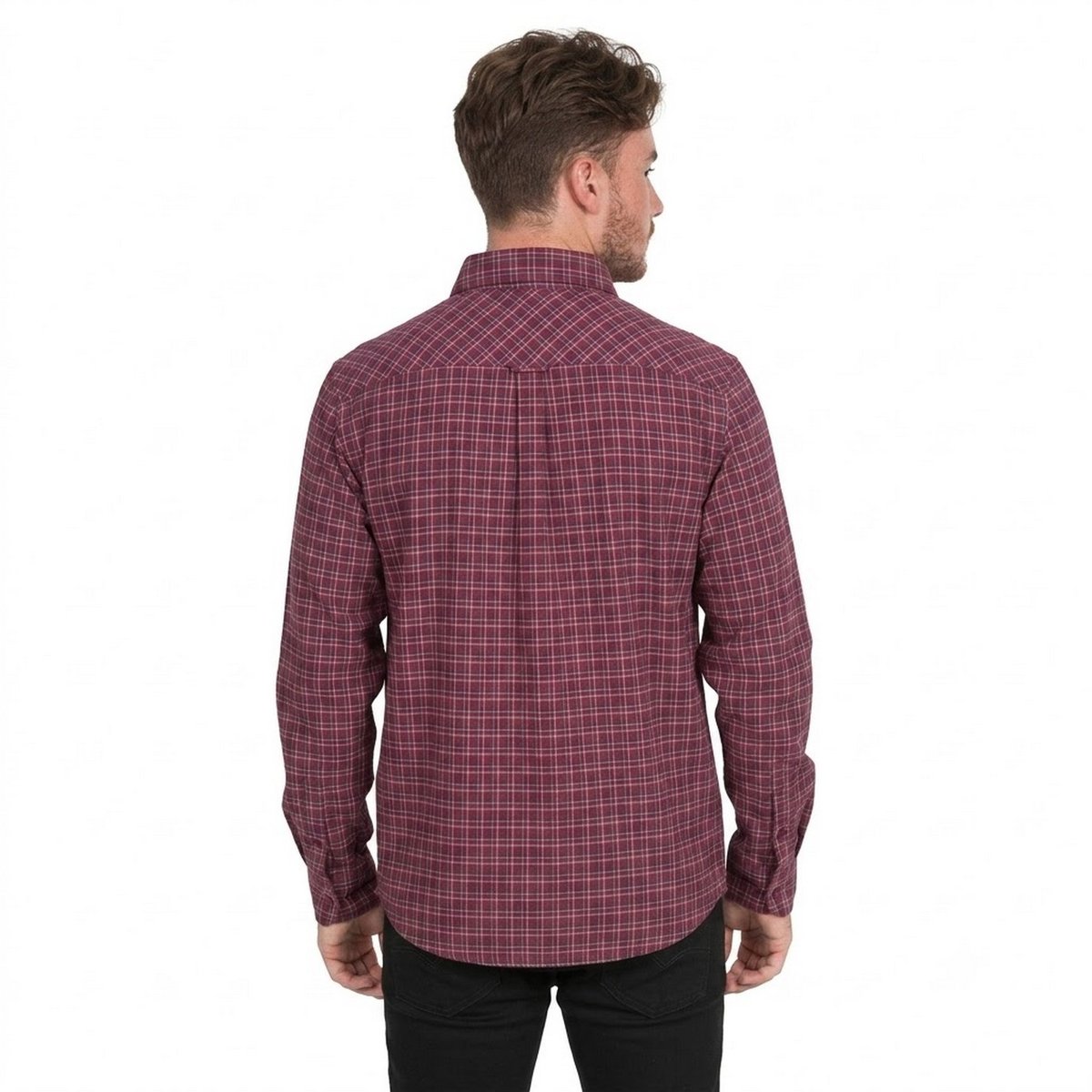 Chemise manches longues motif/style motif écossais SNYPR rouge, TRESPASS