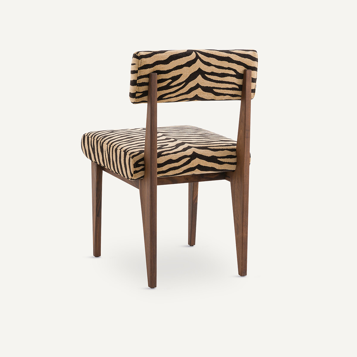 Chaise noyer, tissu jacquard, Izag imprimé animal, AM.PM