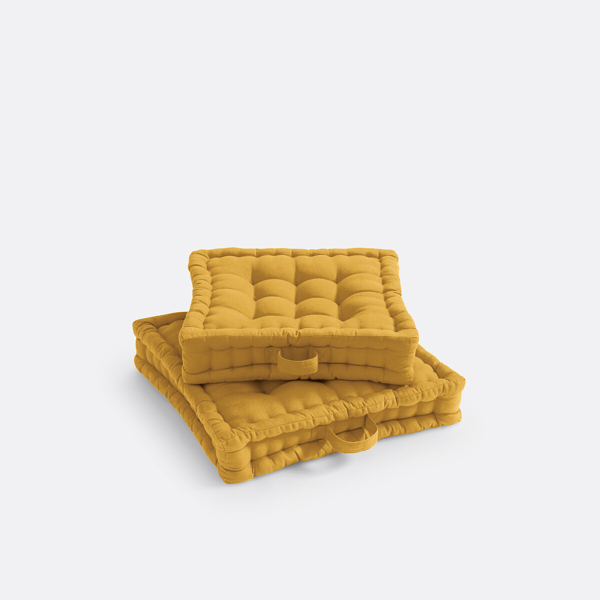 Almofada para o chão, em algodão reciclado, Scenario amarelo ocre, LA REDOUTE INTERIEURS