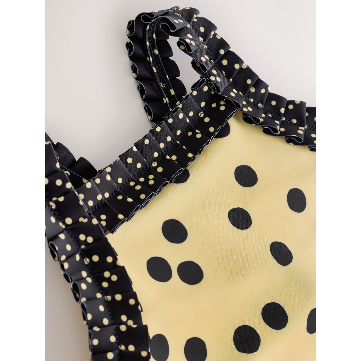 Maillot de bain à volants pois jaunes et noirs, NEXT