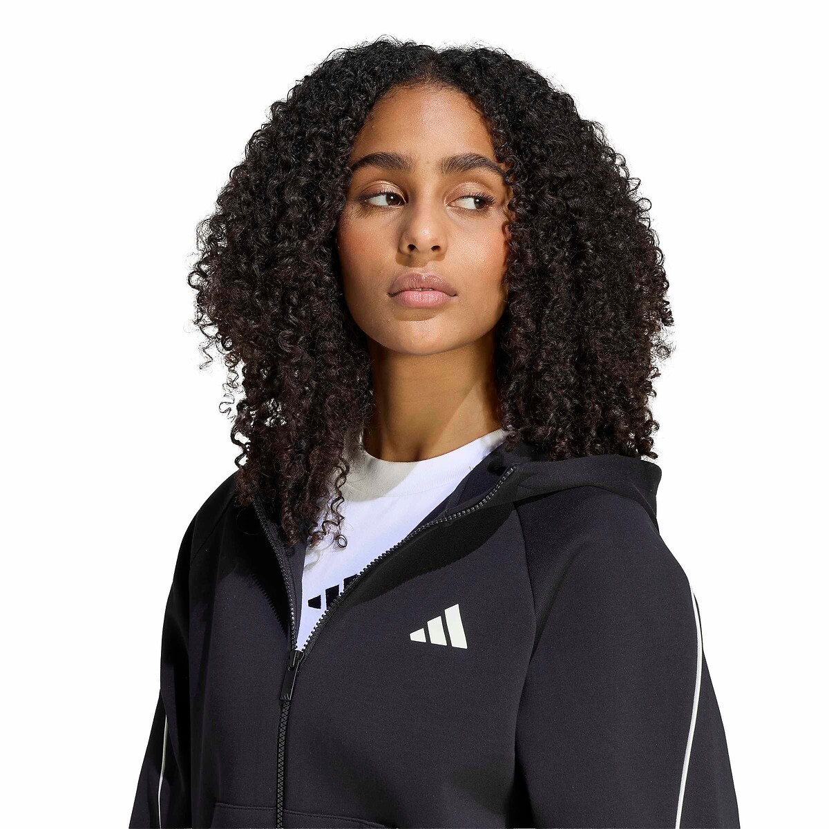 Felpa con cappuccio e zip STADIUM nero , ADIDAS SPORTSWEAR