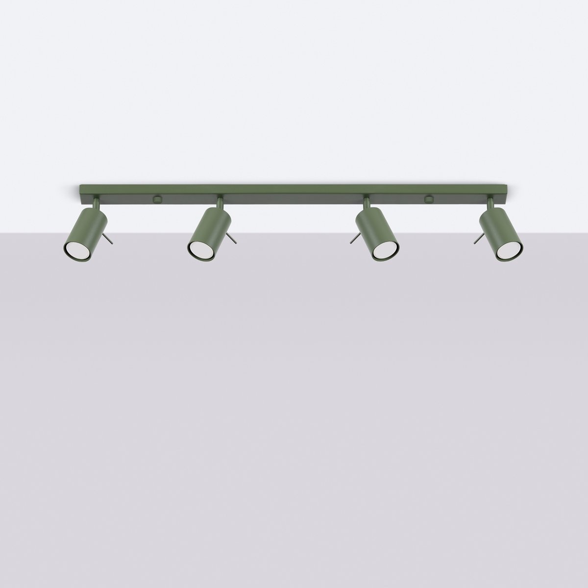 Plafonnier Acier Vert Olive GU10 4 Ring vert, EDEN