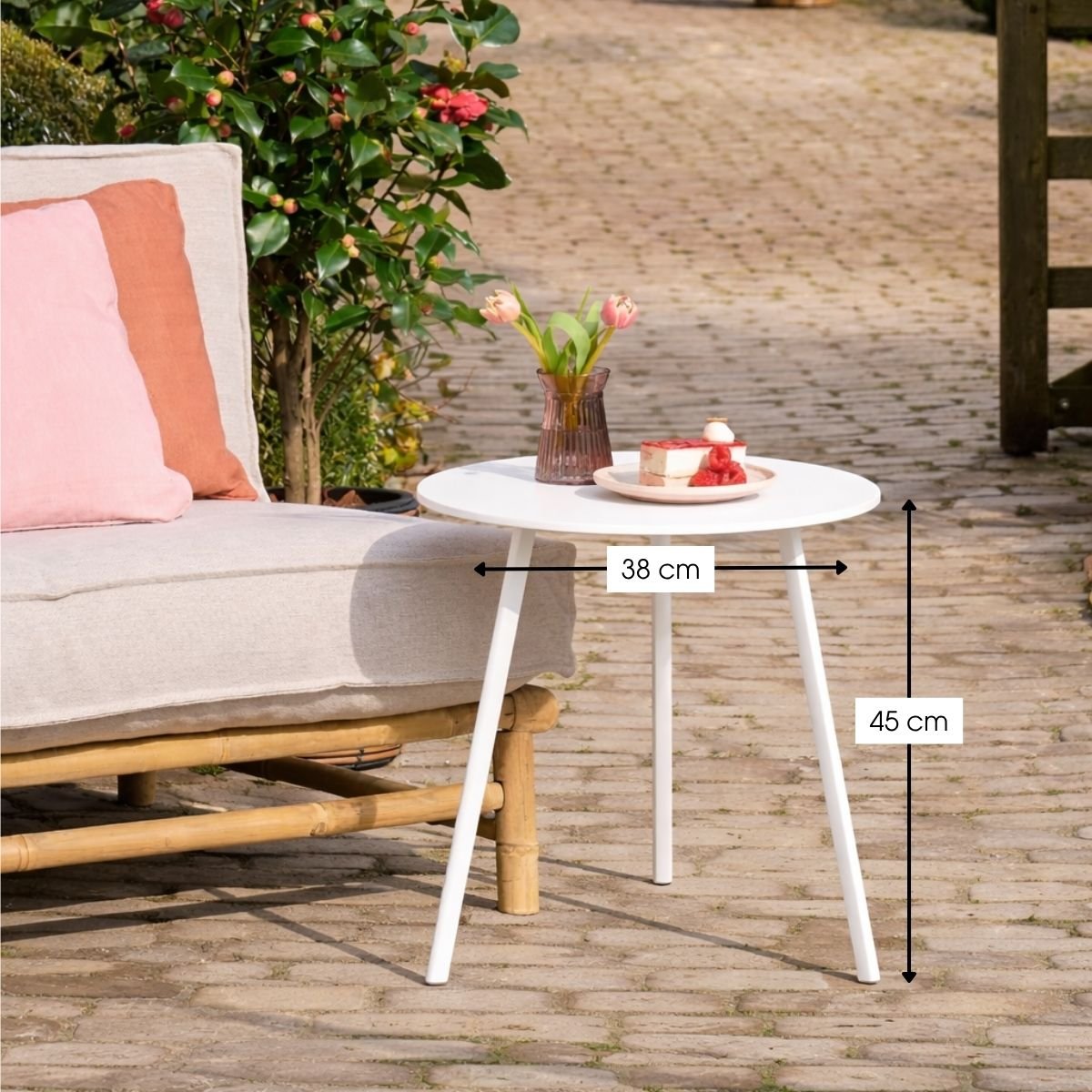 Table de jardin SEATLE blanc, MICA DECORATIONS