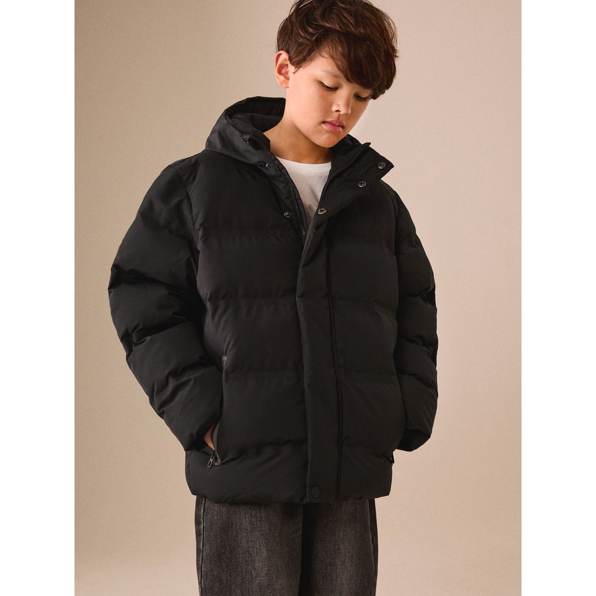 Manteau matelassé imperméable noir, NEXT