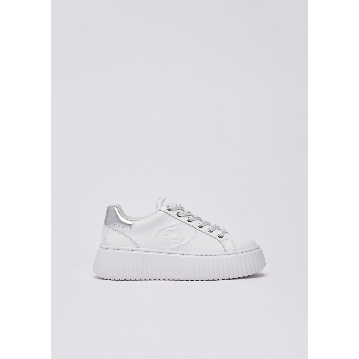 Baskets à plateforme en cuir blanc, LIU JO