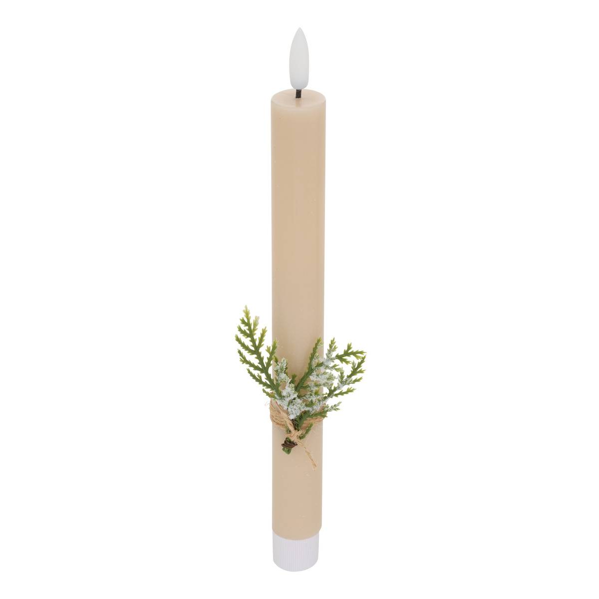 Lot de 2 bougies LED Lupa bâton beige beige, ATMOSPHERA