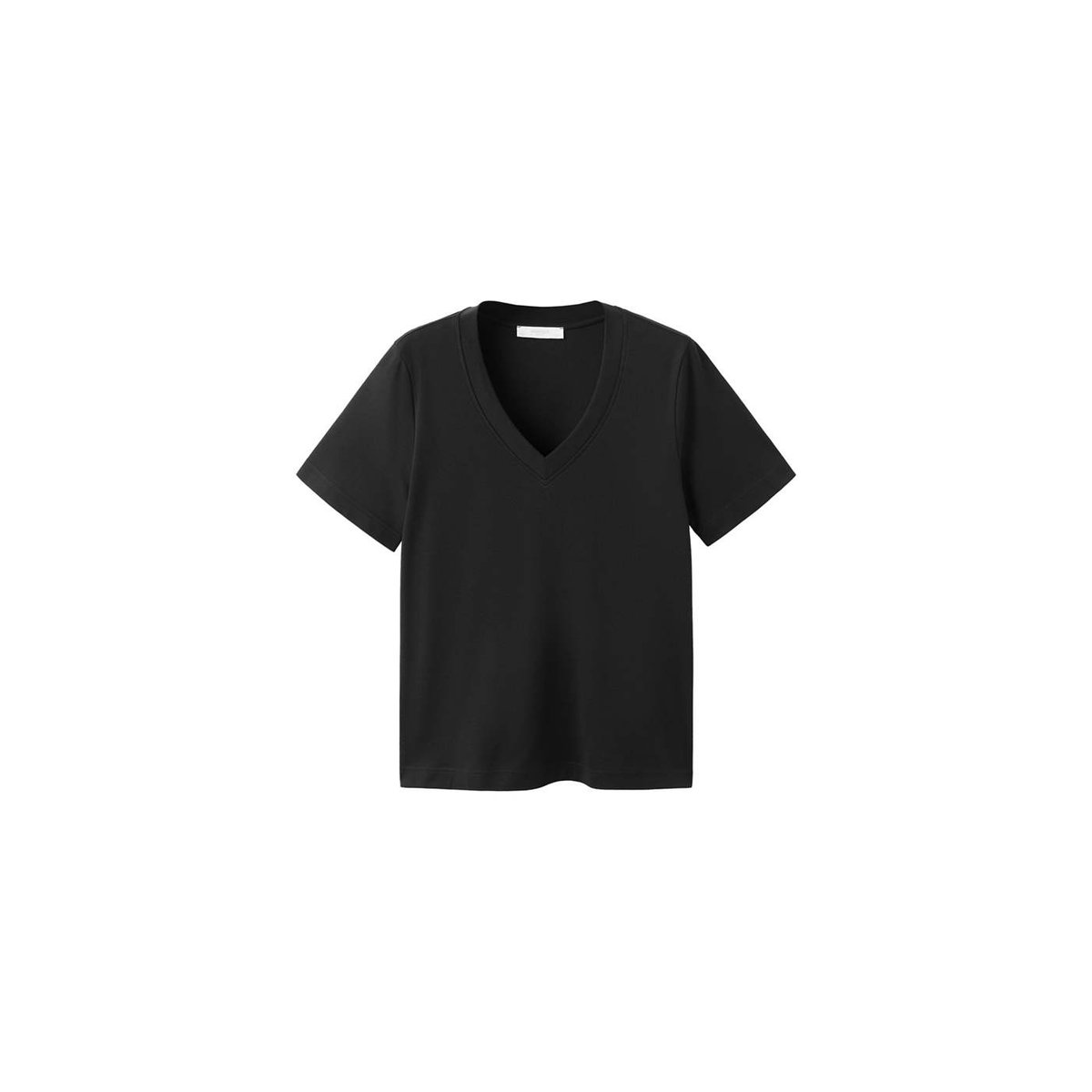 T-shirt de pyjama en coton manches courtes noir, MANGO