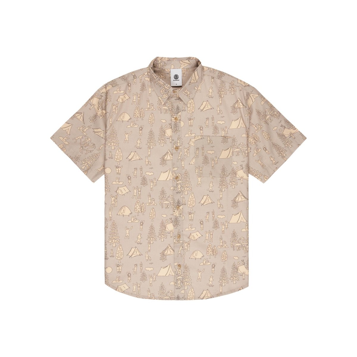 Chemise manches courtes REGULAR CLASSIC PRINTED marron camp, ELEMENT
