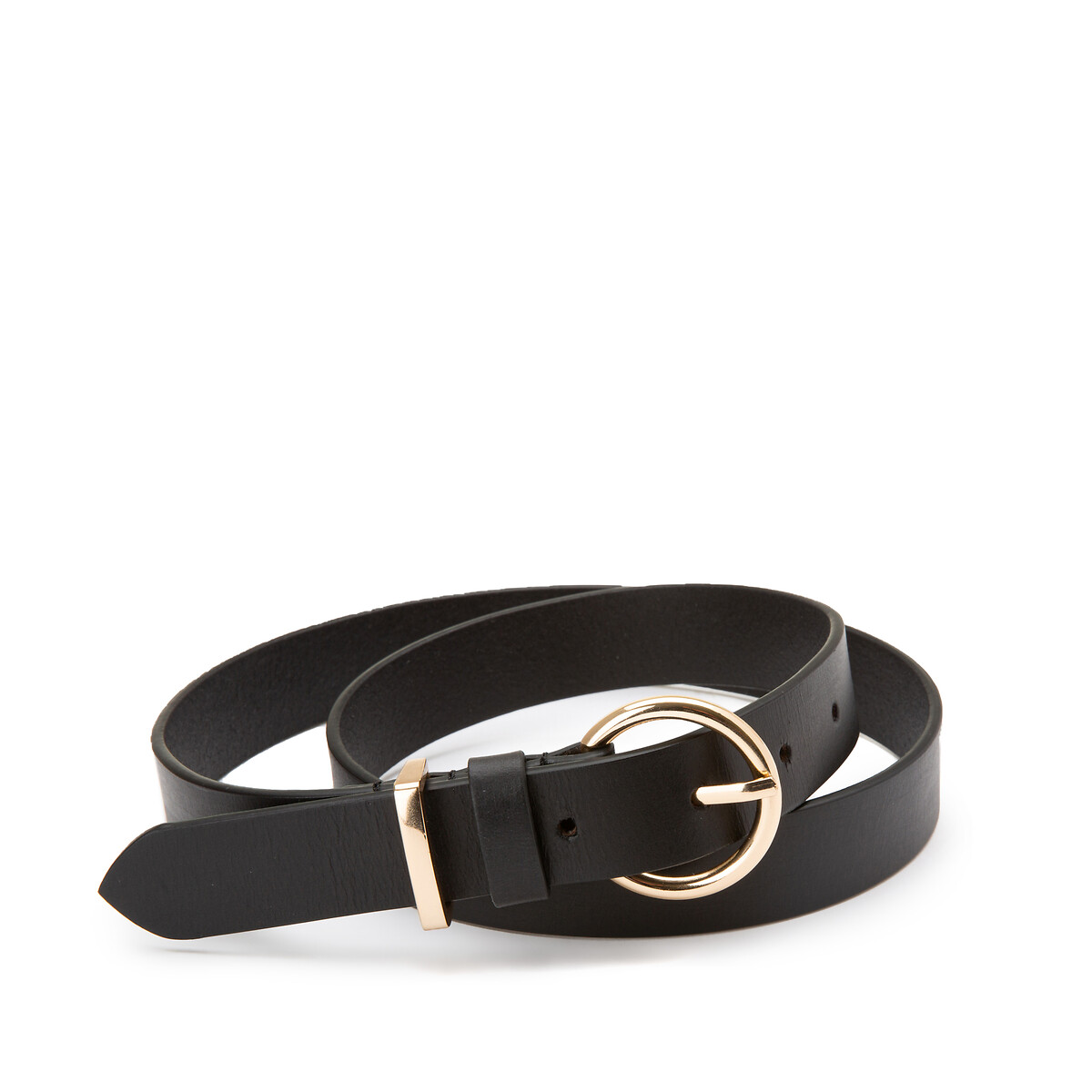 Cintura in pelle fibbia dorata nero , LA REDOUTE COLLECTIONS