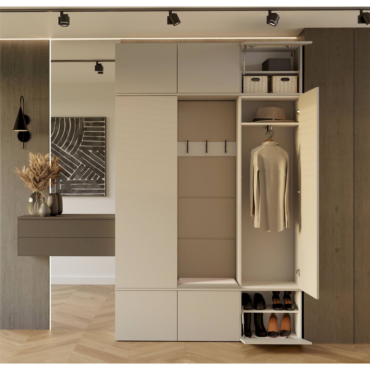 Vestiaire avec assise collection HAGA cachemire, RECOLLECTION