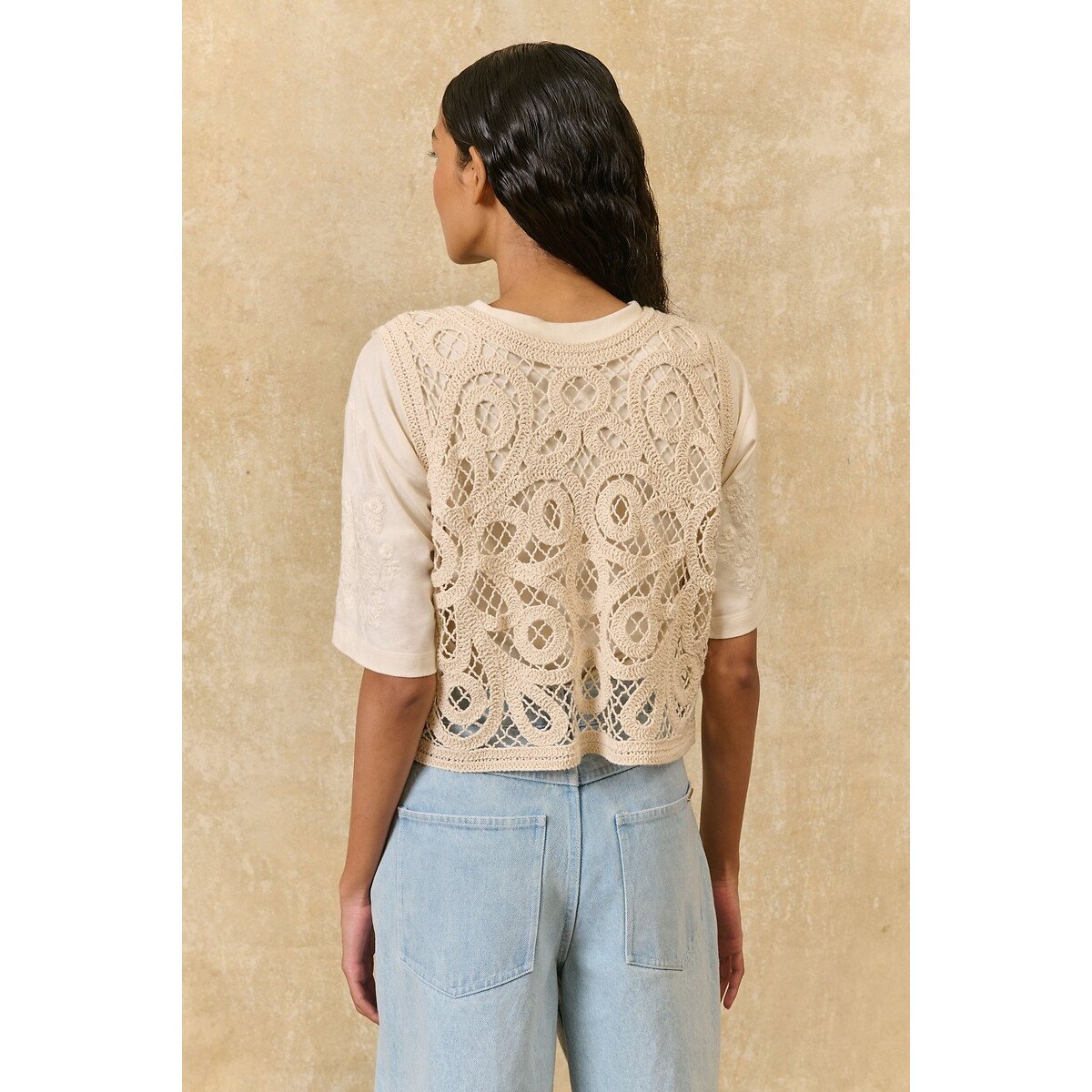 Gloria Embroidered Sleeveless Top cream, LOUISE MISHA
