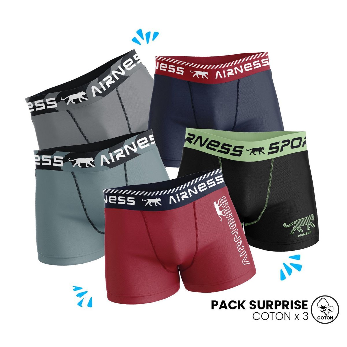 Lot De 3 Boxers Pack Surprise aléatoire, AIRNESS