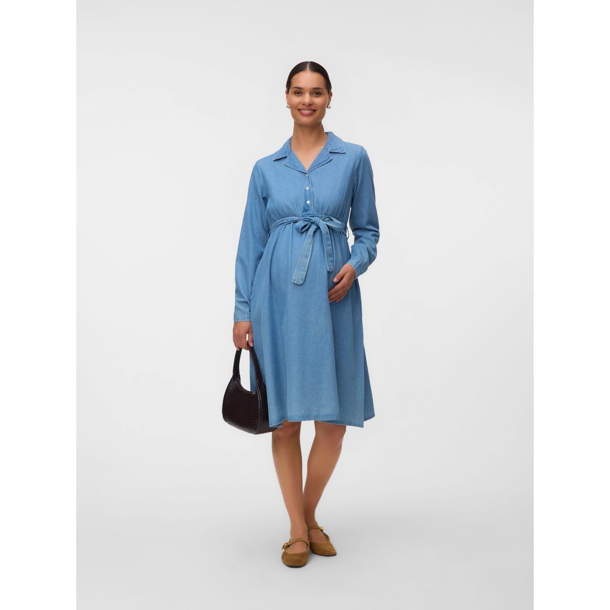 Robe En Denim medium blue denim, MAMA LICIOUS