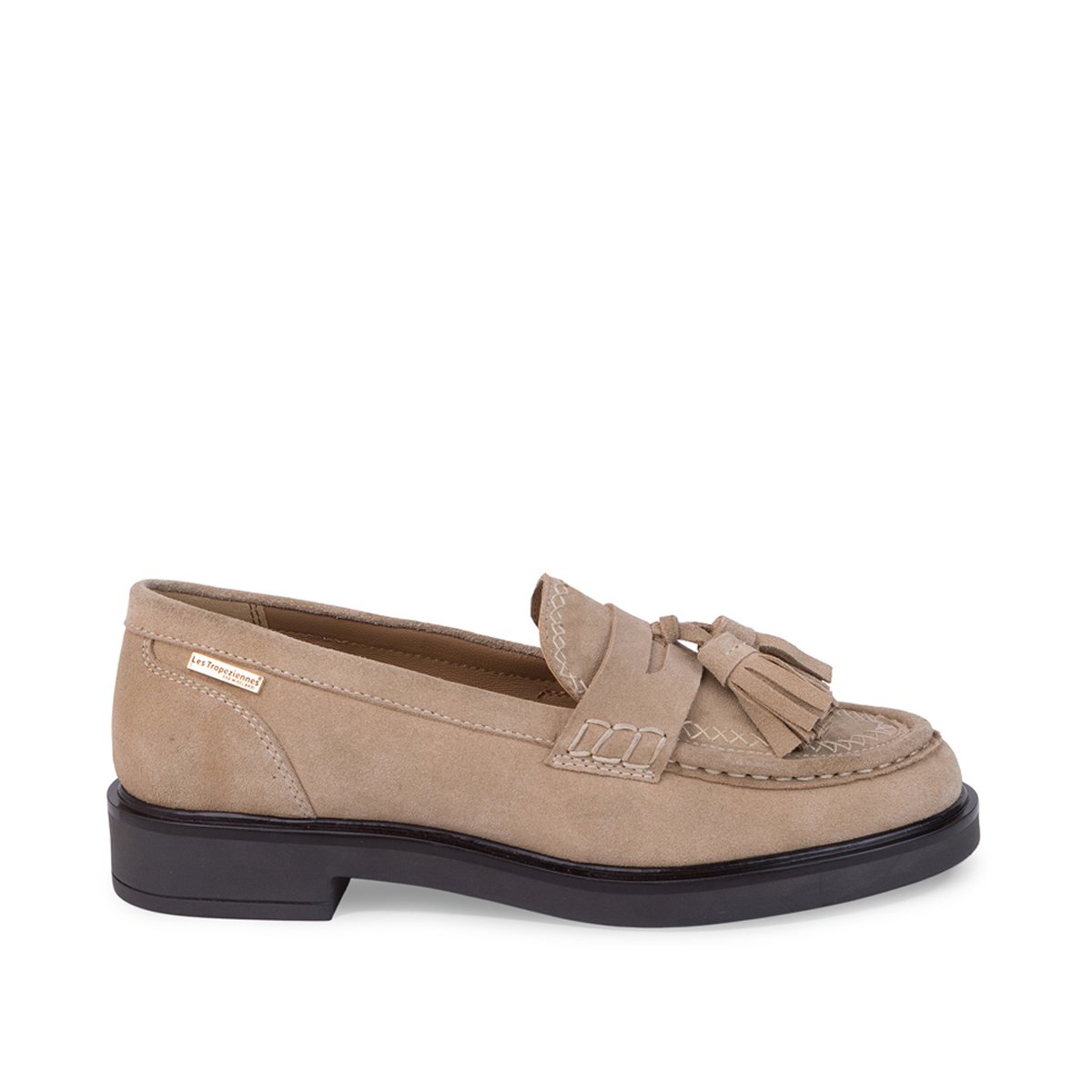Mocassins en cuir ZOUZOU sable, LES TROPEZIENNES PAR M.BELARBI