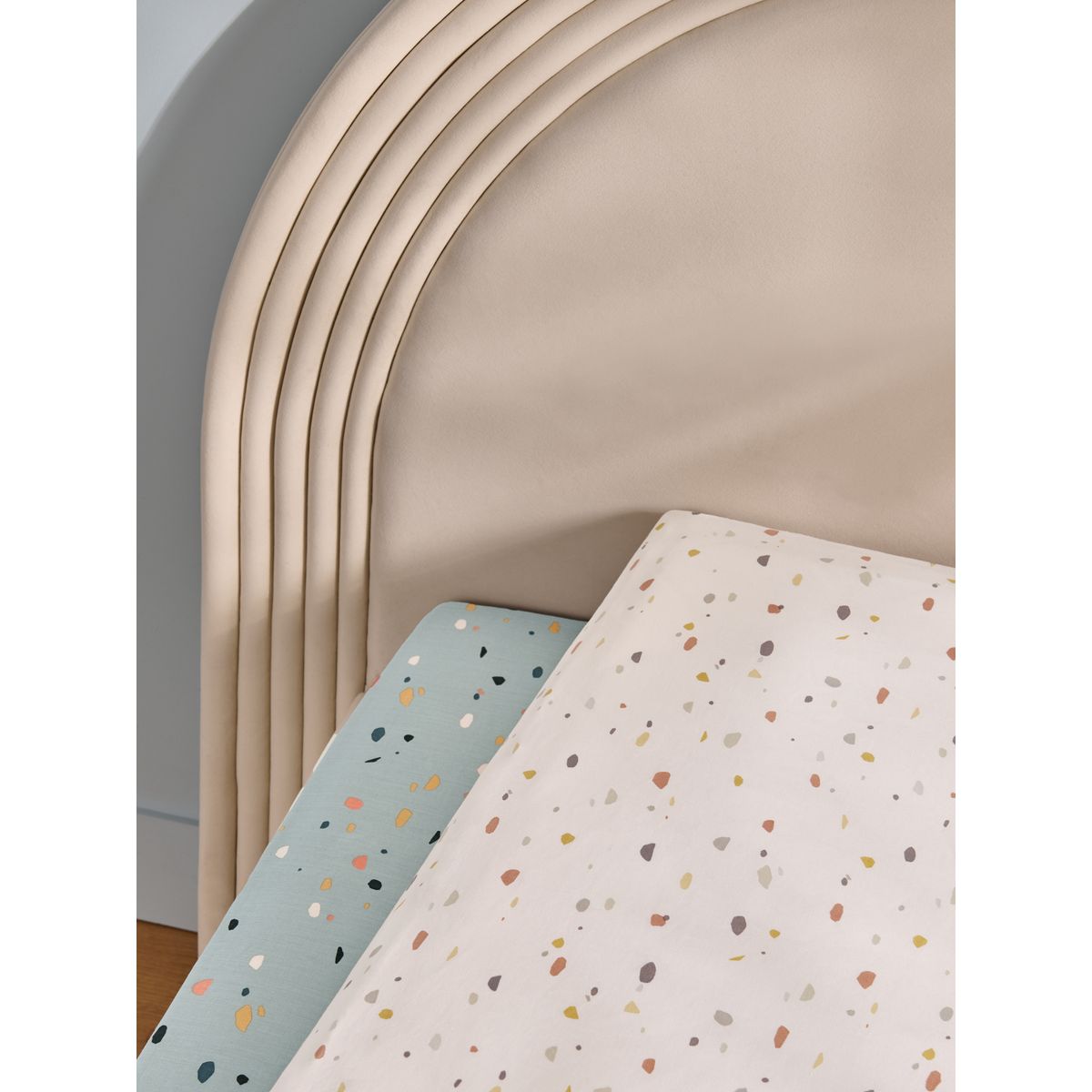 Draps-housses, lot de 2 terrazzo bleu, NEXT