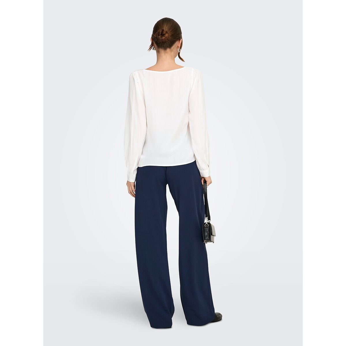 V-Neck Long Sleeve Blouse white, JDY