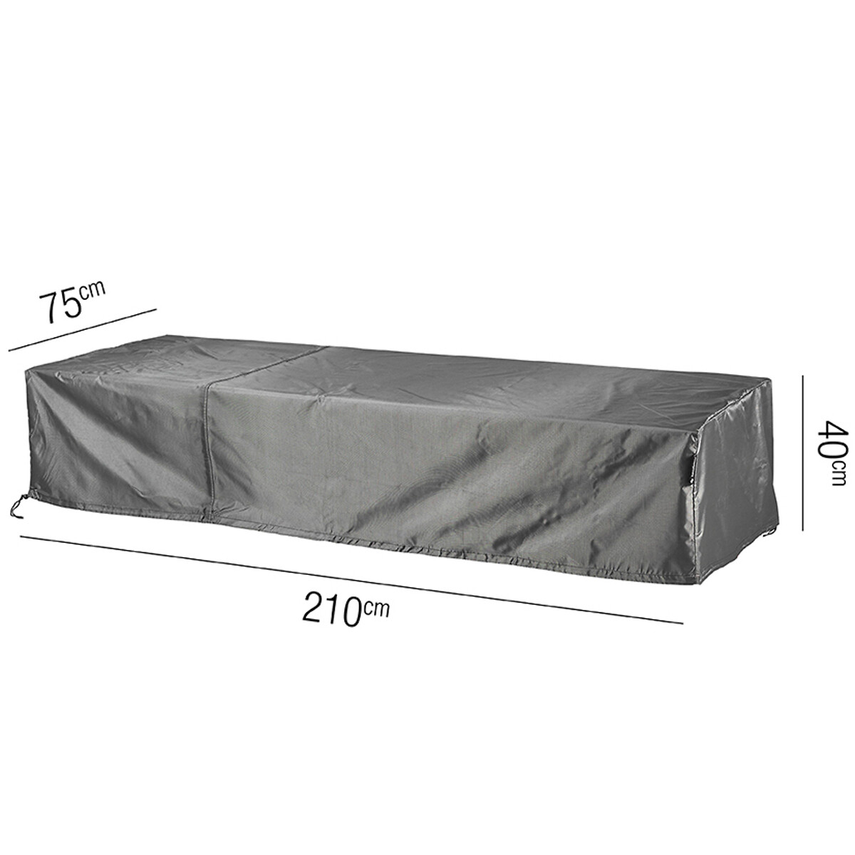 Garden Loungebed Cover 75x210cm grey, AEROCOVER