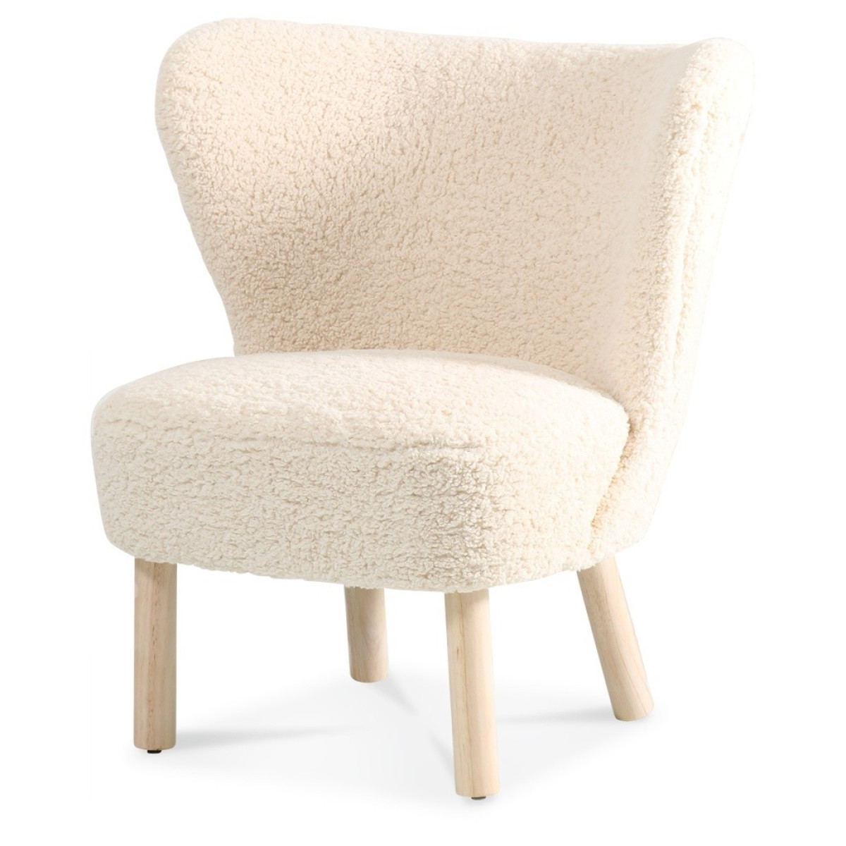 Fauteuil en tissu boucle - ALPES blanc, MATHI DESIGN