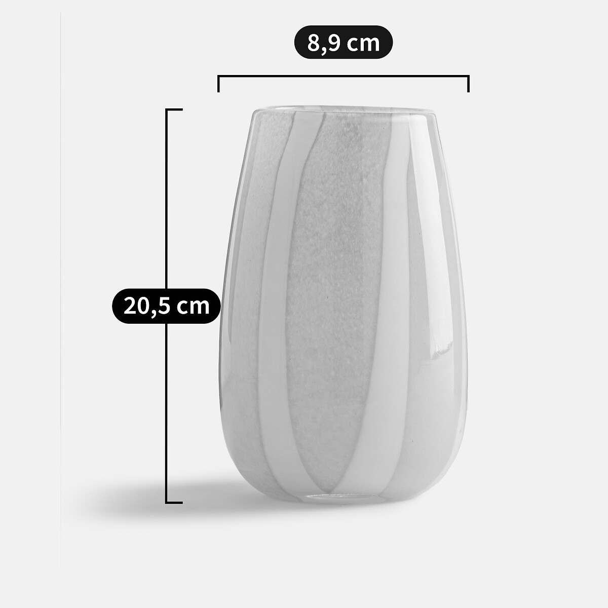 Vase en verre à rayures, Malco rouge grenat, LA REDOUTE INTERIEURS