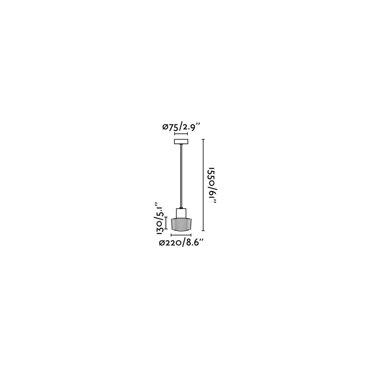 Suspension COLGANTE gris, FARO