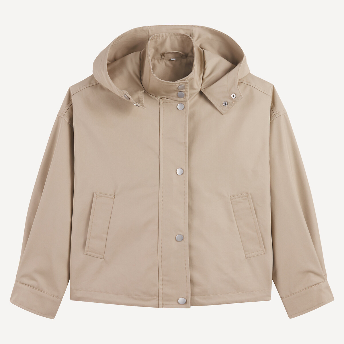 Giubbotto con cappuccio, urbano, leggero, spirito sportivo beige, LA REDOUTE COLLECTIONS
