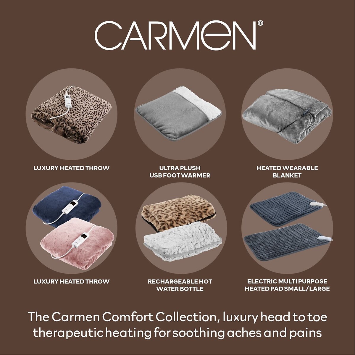 Heated Faux Fur Foot Warmer brown , CARMEN