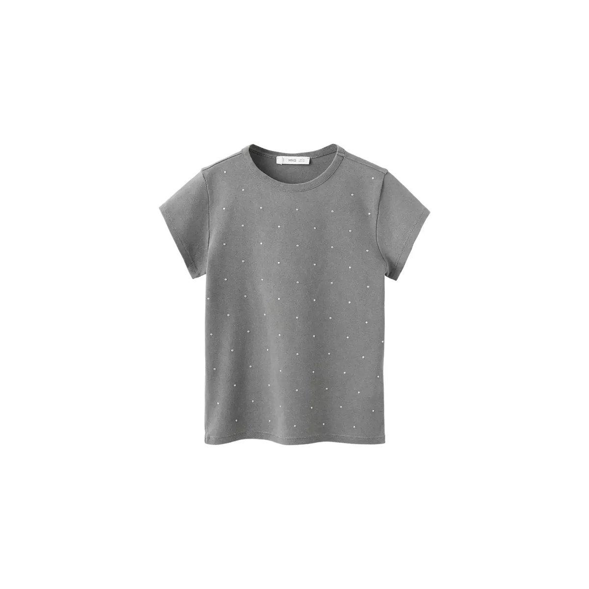 T-shirt manches courtes à strass gris anthracite, MANGO KIDS