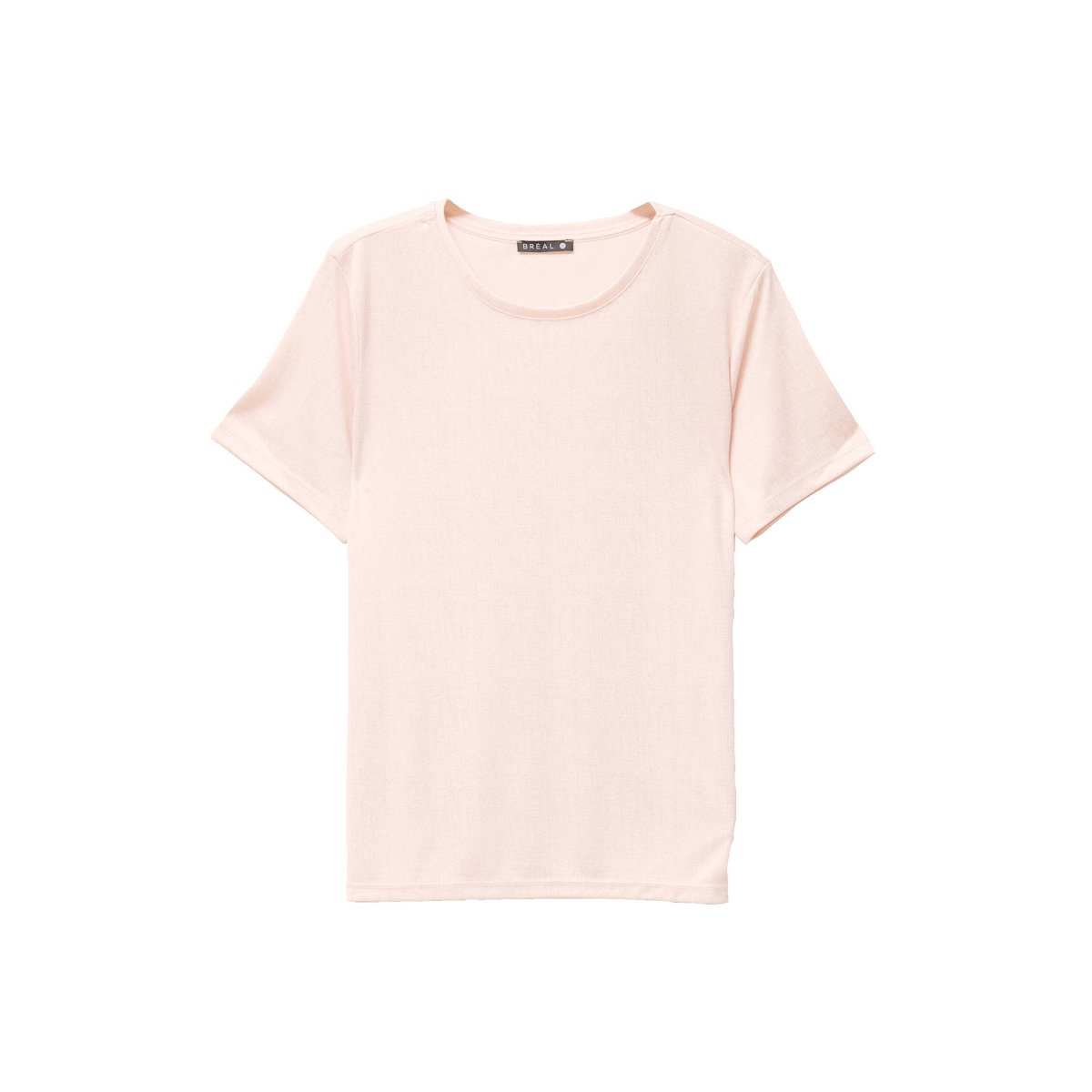 t-shirt droit court satiné col rond vieux rose, BREAL