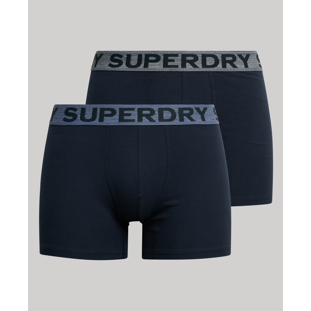 Lot de deux caleçons en coton biologique bleu marine éclipse, SUPERDRY