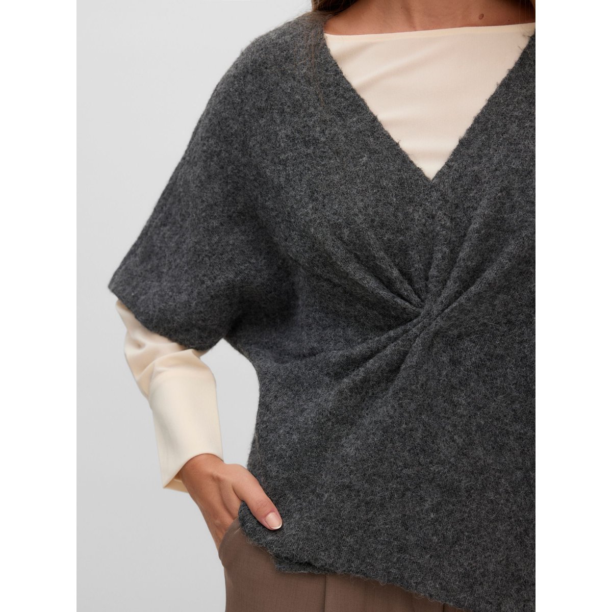 Pull En Maille dark grey melange, VERO MODA