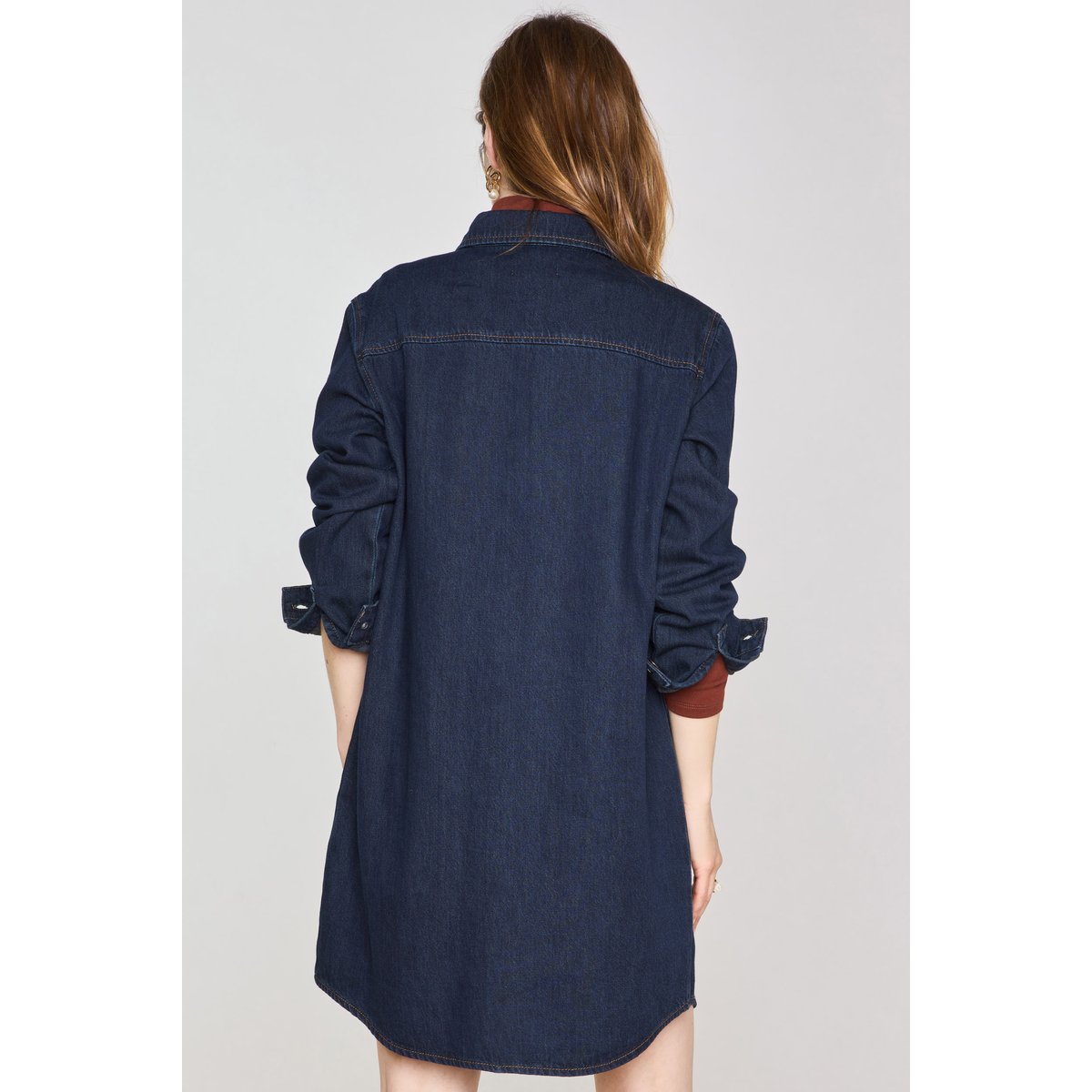 Robe chemise en 100% coton MERCY denim brut, Maison 123