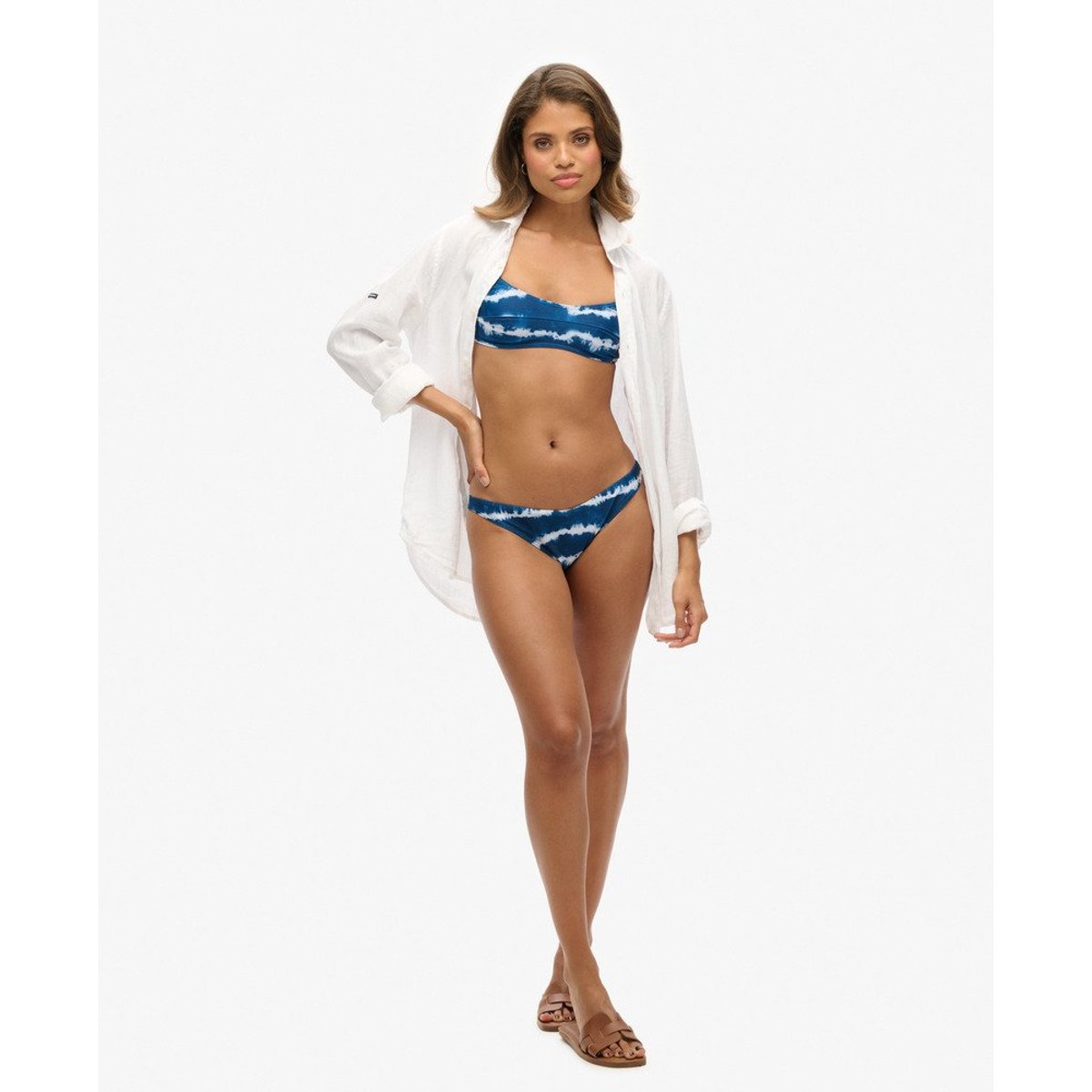 Bas de bikini Tie & Dye recyclé bleu marine tie & dye, SUPERDRY