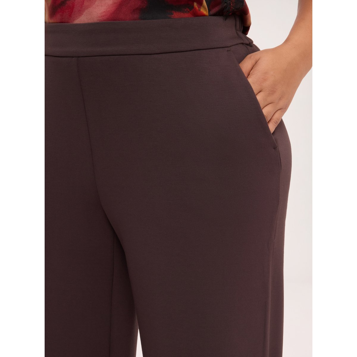 Pantalon à jambes larges marron, FIORELLA RUBINO