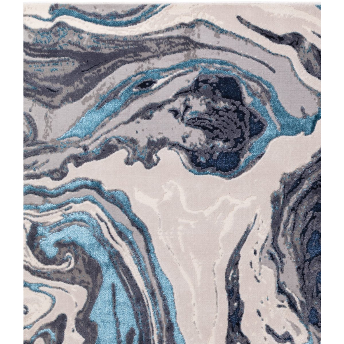 Tapis moderne salon et chambre OCEAN bleu, NOVATREND