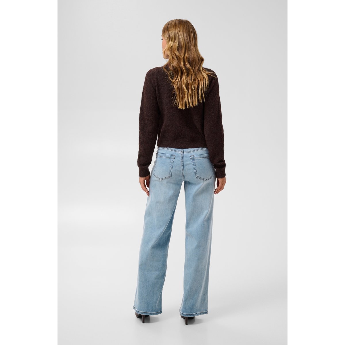 Pullover tricoté marron fudge melange, KAFFE