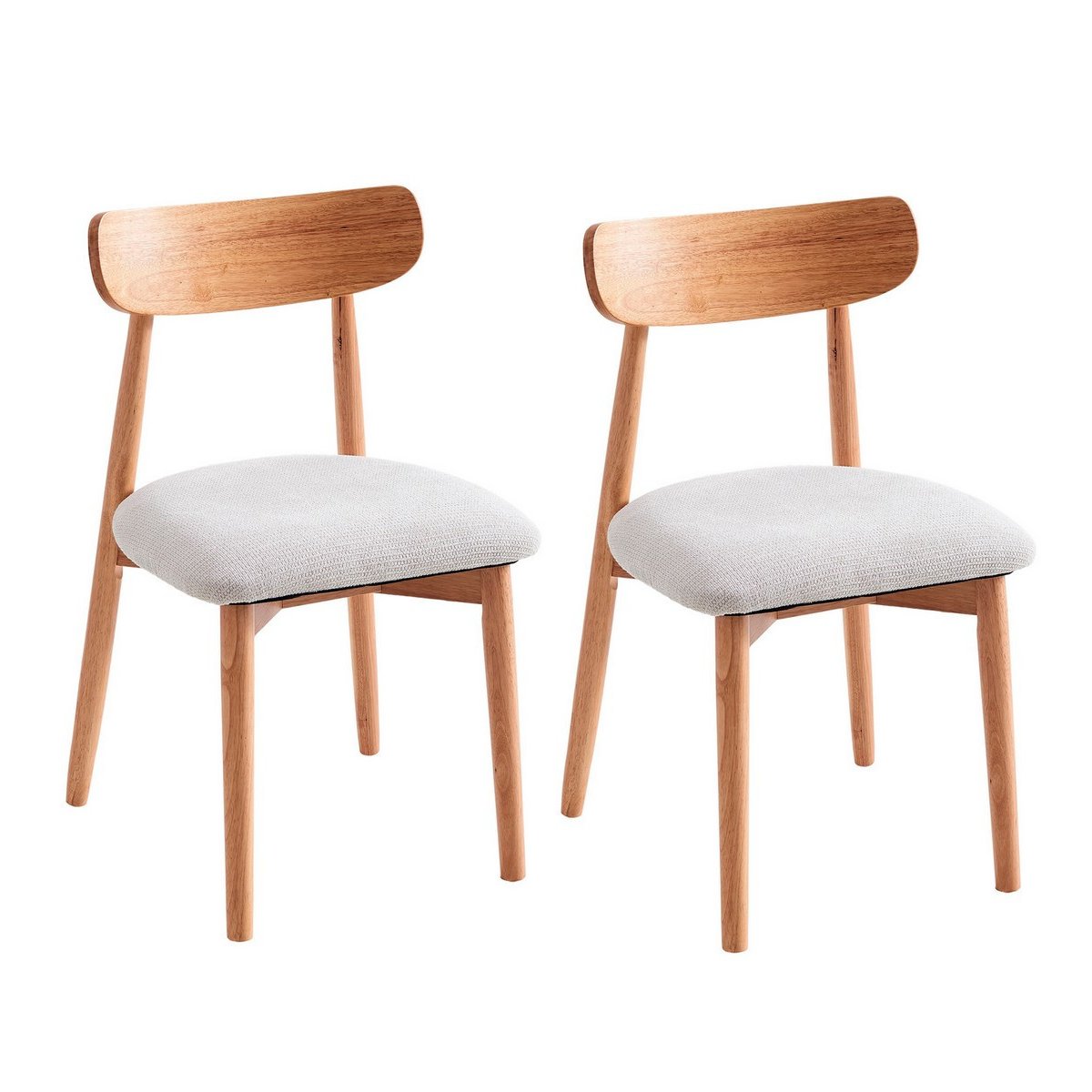 Lot de 2 chaises de repas - BALI beige, MATHI DESIGN