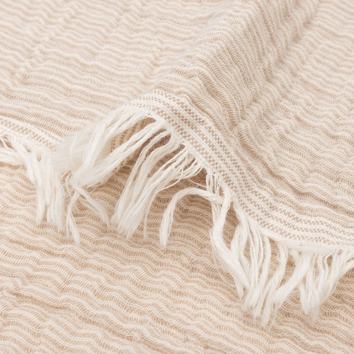 Couverture en gaze de coton beige, JOLLEIN